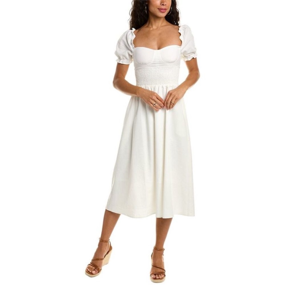 Elegant White Midi Dress